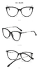 Fashion Design TR Frame Prescription Glasses Frame  Cat Eye Women Optical Eyeglasses