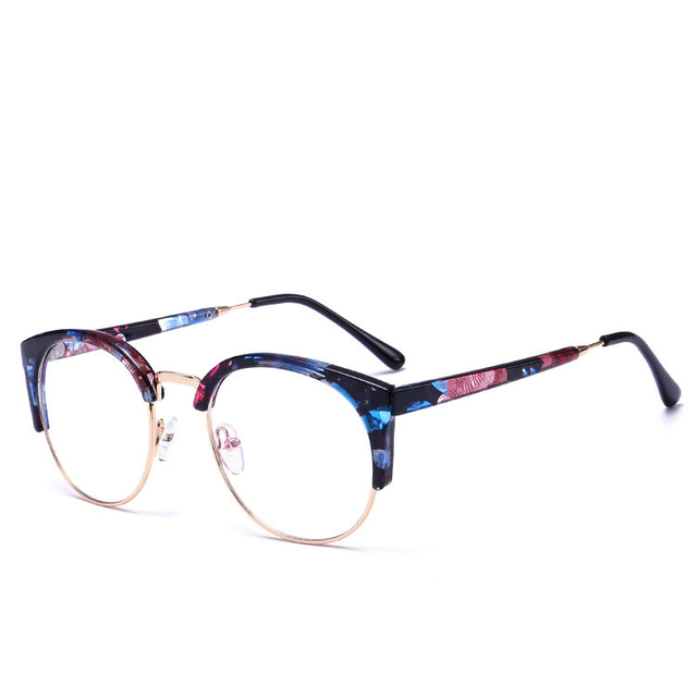 High end unisex acetate and metal combination round fashion optical eyewear spectacles eyeglasses frames