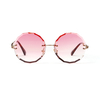 Hot sale multi colors metal rimless frame fashion ladies sun glasses round glasses